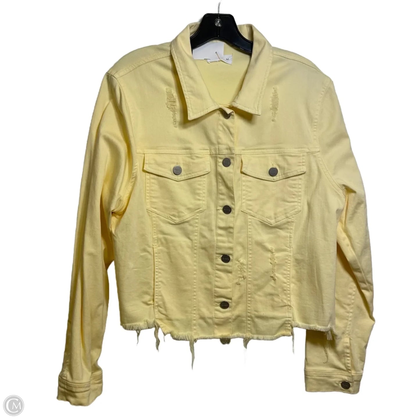 Jacket Denim By Risen In Yellow, Size: 1x