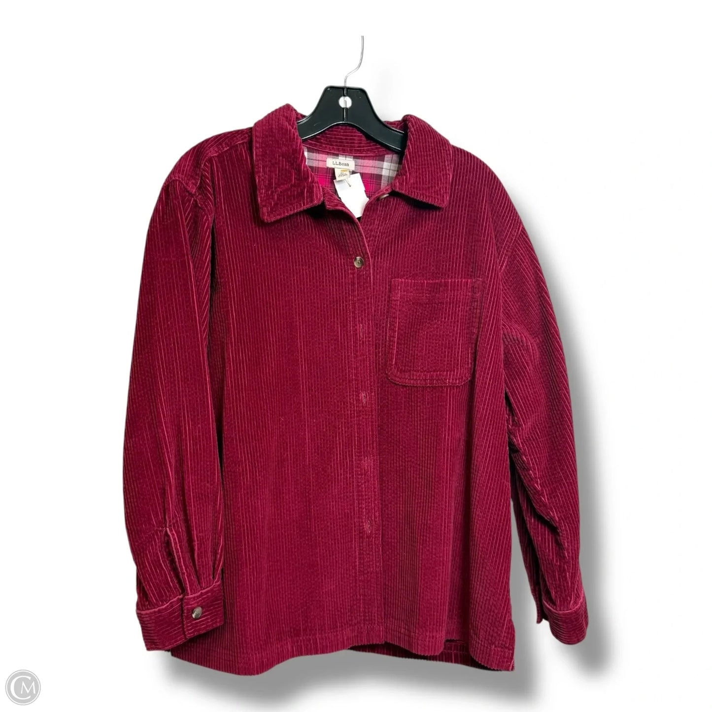 Jacket Shirt By L.l. Bean In Maroon, Size: Mp