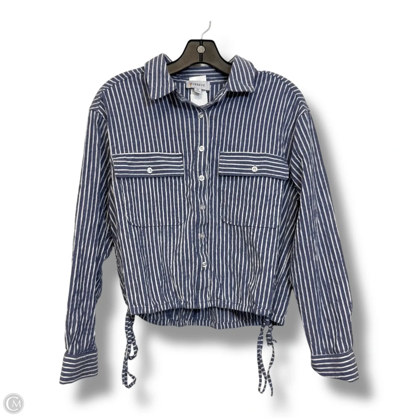 Top Long Sleeve By Evereve In Striped Pattern, Size: Xs