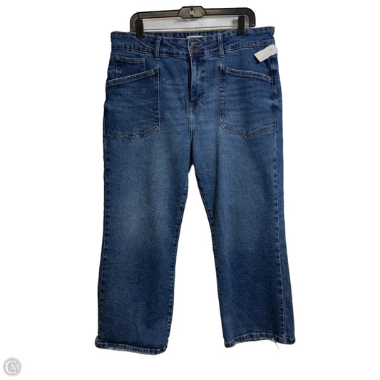 Jeans Cropped By Kensie In Blue Denim, Size: 14