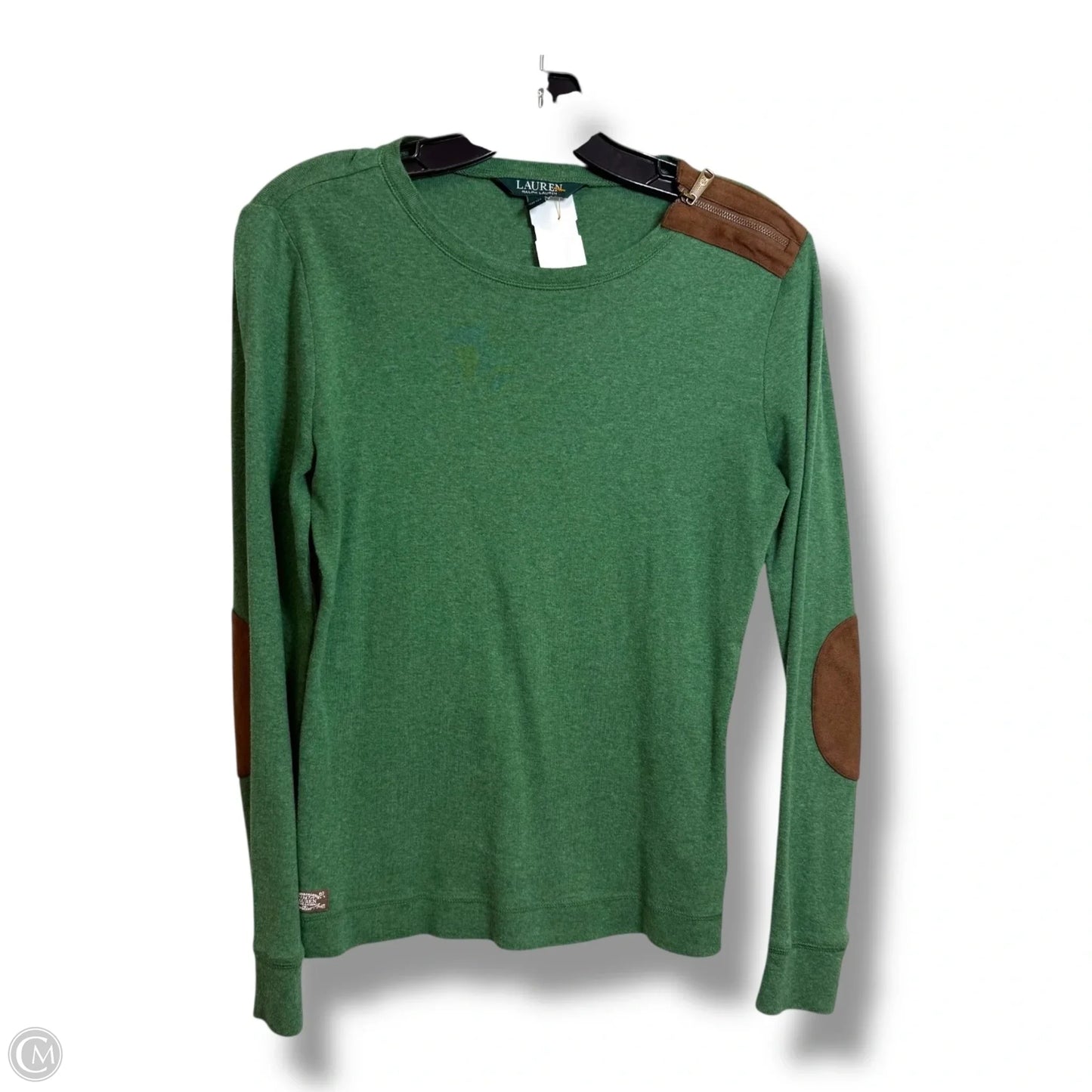 Top Long Sleeve Basic By Lauren By Ralph Lauren In Green, Size: M