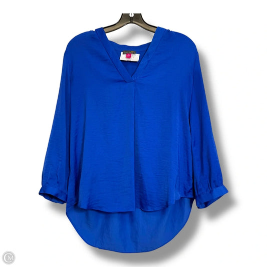 Top Long Sleeve By Vince Camuto In Blue, Size: M