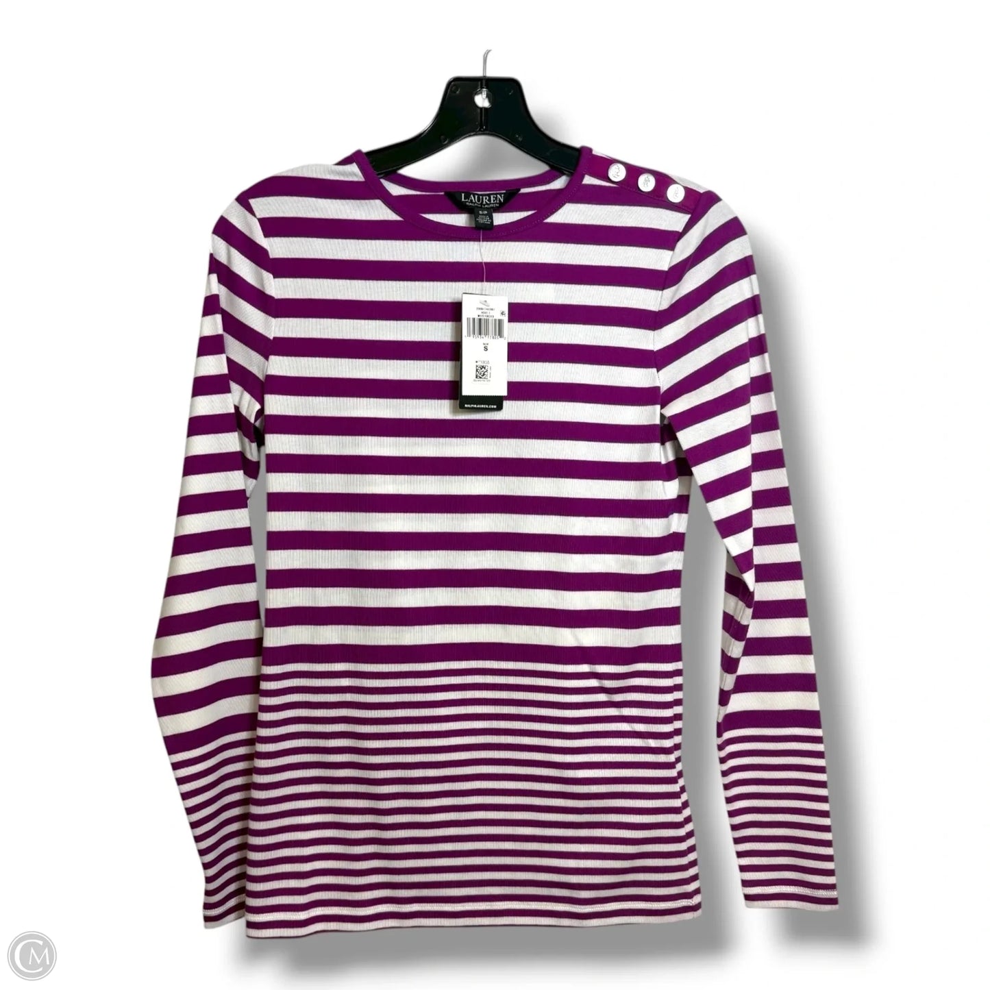 Top Long Sleeve By Lauren By Ralph Lauren In Striped Pattern, Size: S
