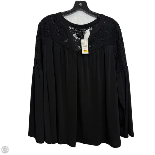 Top Long Sleeve By Chaps In Black, Size: 1x