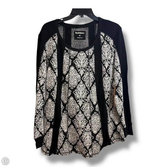 Top Long Sleeve By Ruff Hewn In Black, Size: 2x