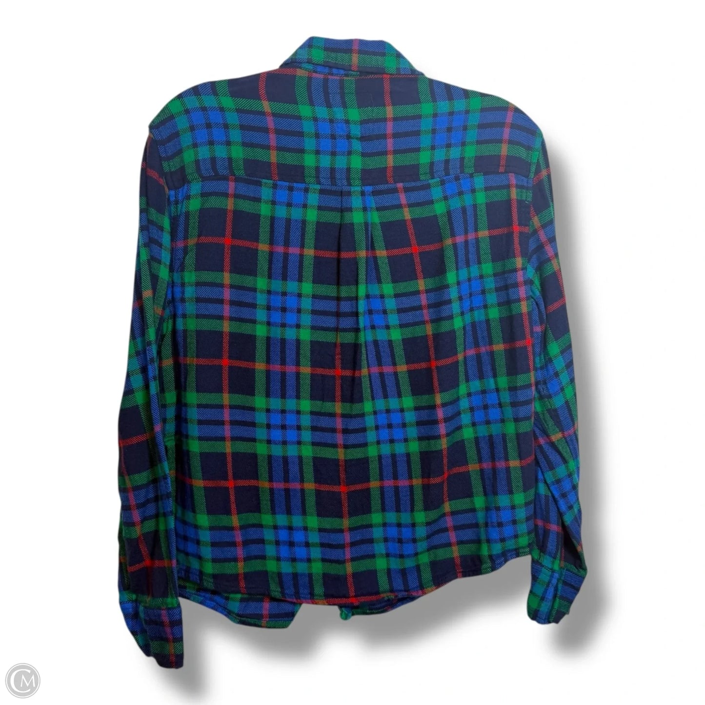 Top Long Sleeve Basic By Aerie In Plaid Pattern, Size: Xs