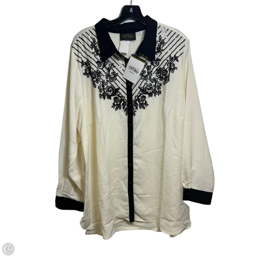 Top Long Sleeve By Bob Mackie Qvc In Black, Size: 2x