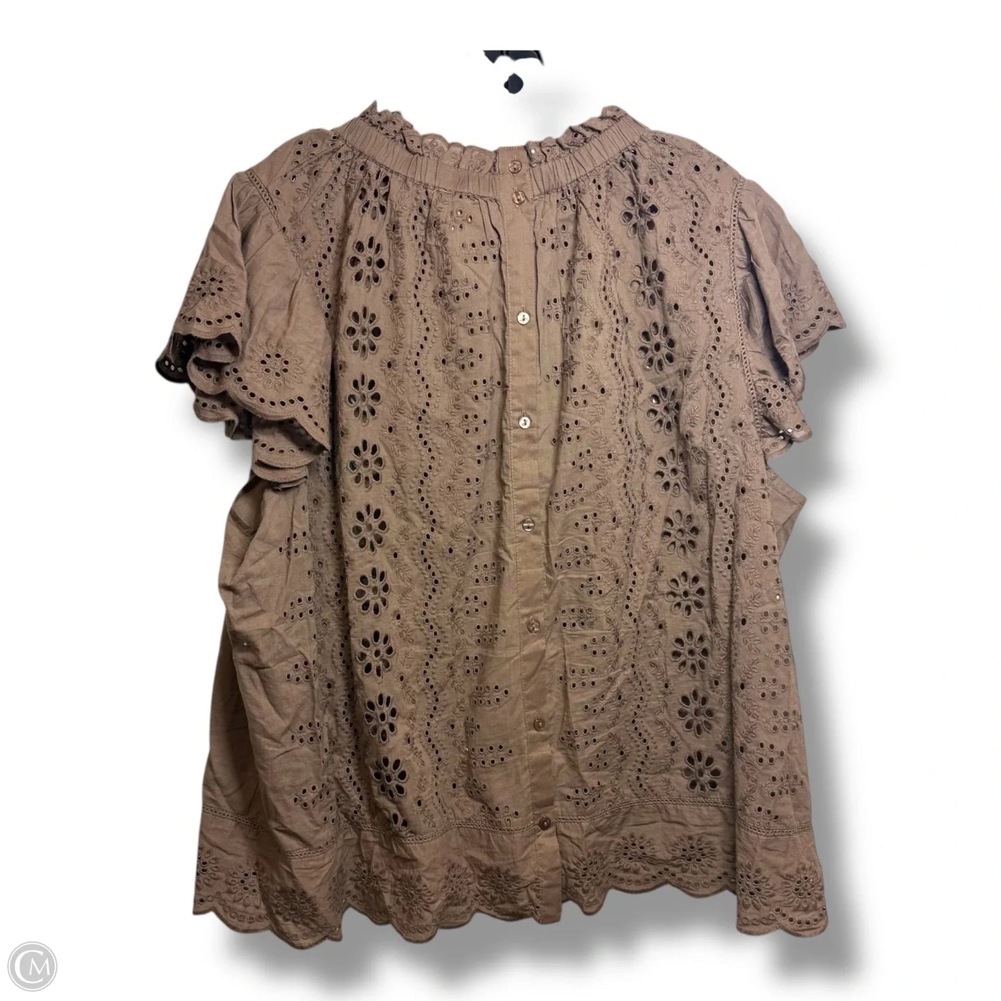 Top Short Sleeve By Clothes Mentor In Brown, Size: 3x