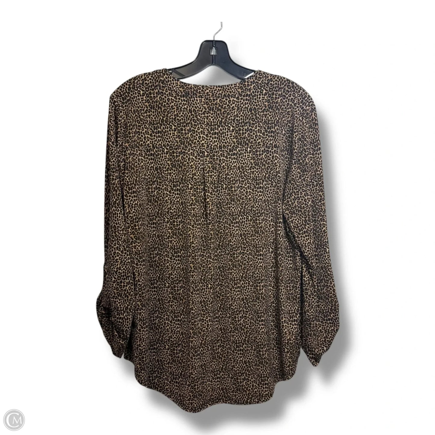 Top Long Sleeve By Michael By Michael Kors In Animal Print, Size: L
