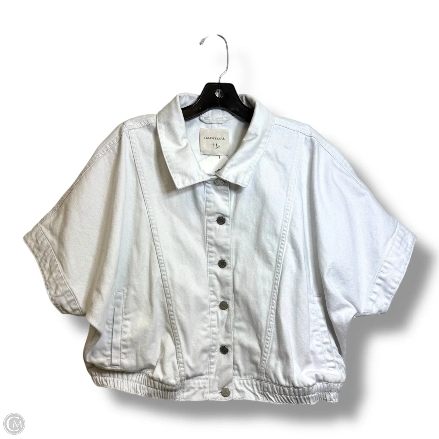 Jacket Denim By Tribal In White Denim, Size: L