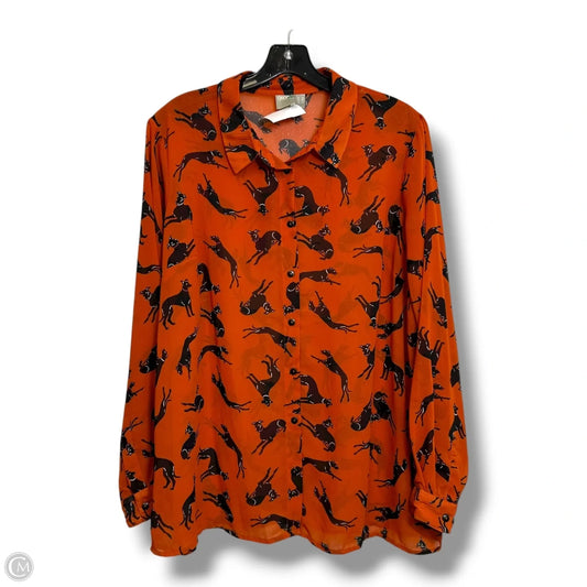 Top Long Sleeve By Asos In Copper, Size: 14