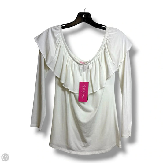 Top Long Sleeve Designer By Lilly Pulitzer In White, Size: S