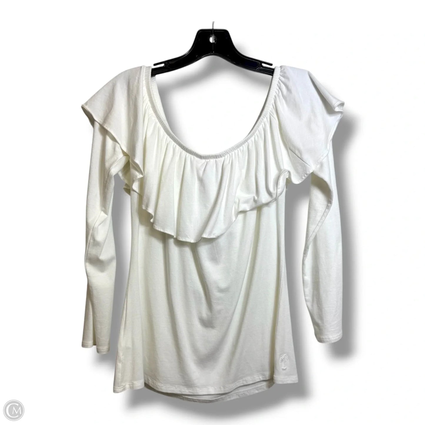 Top Long Sleeve Designer By Lilly Pulitzer In White, Size: S