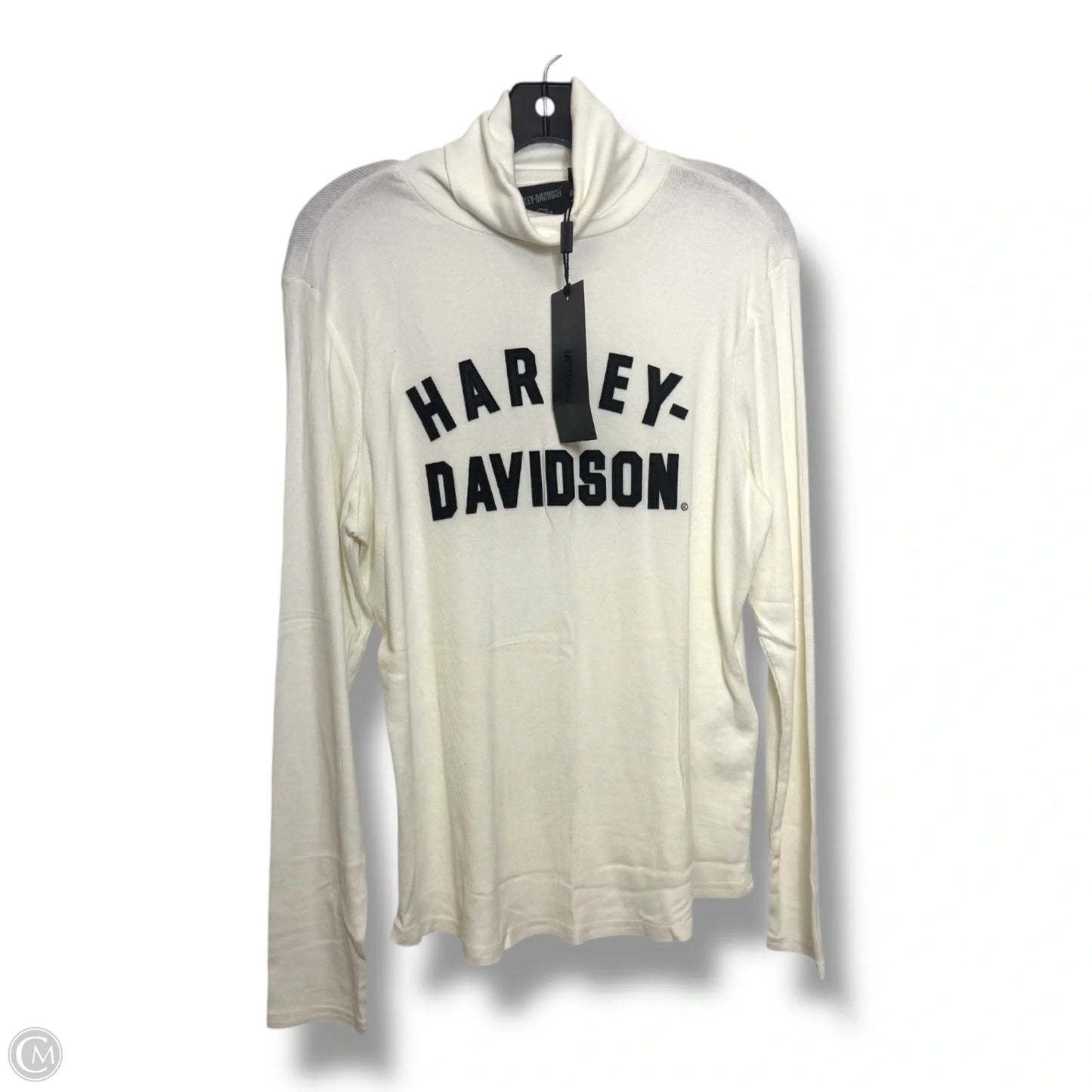 Top Long Sleeve By Harley Davidson In Ivory, Size: L