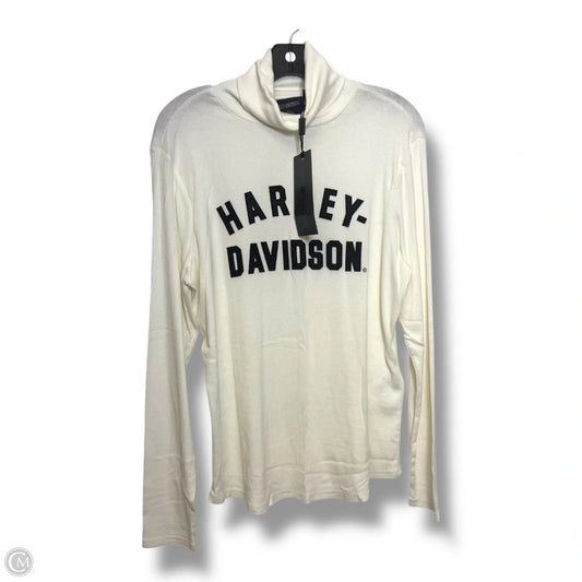 Top Long Sleeve By Harley Davidson In Ivory, Size: L