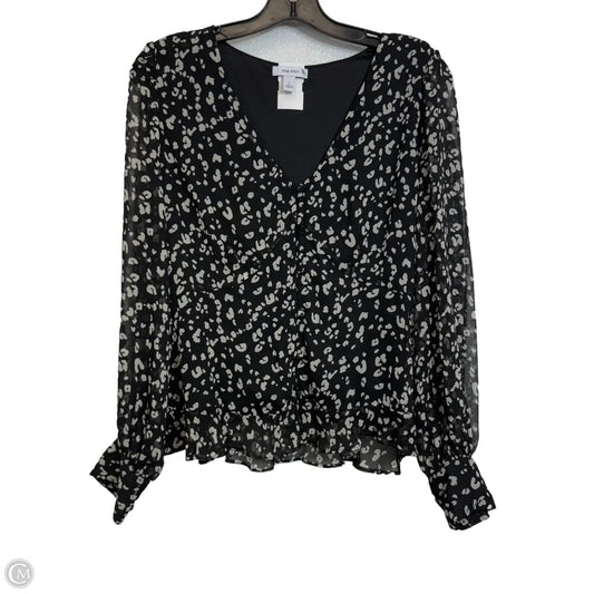 Top Long Sleeve By Nine West Apparel In Black, Size: L