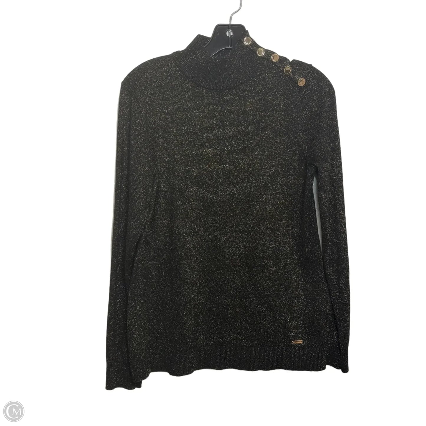 Top Long Sleeve By Calvin Klein In Black, Size: S