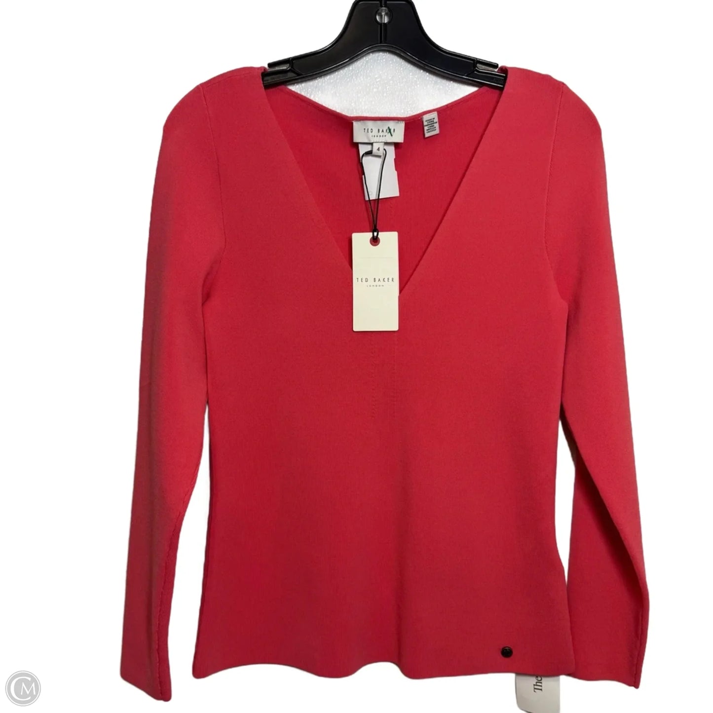 Top 3/4 Sleeve By Ted Baker In Coral, Size: S