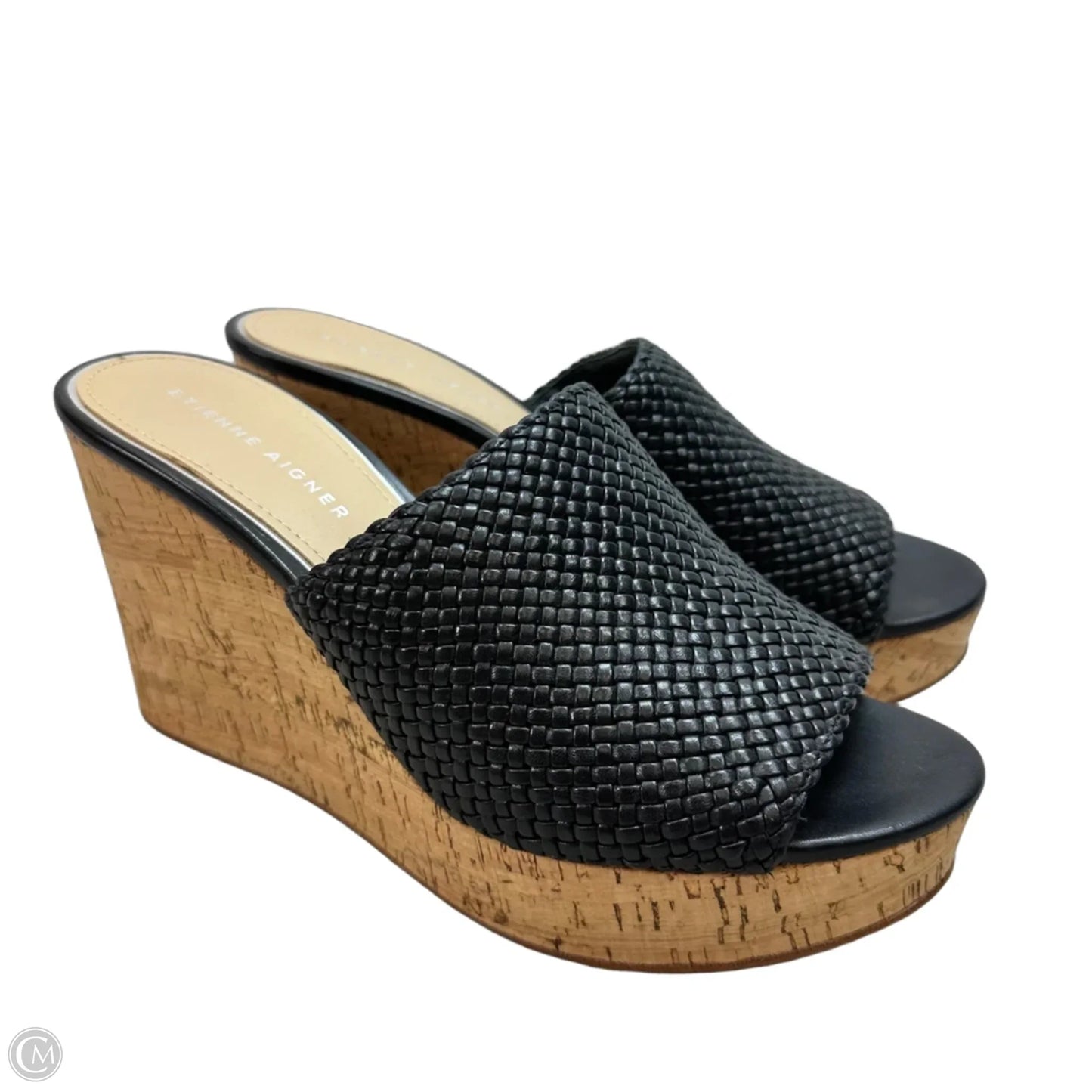 Sandals Heels Wedge By Etienne Aigner In Black, Size: 9.5