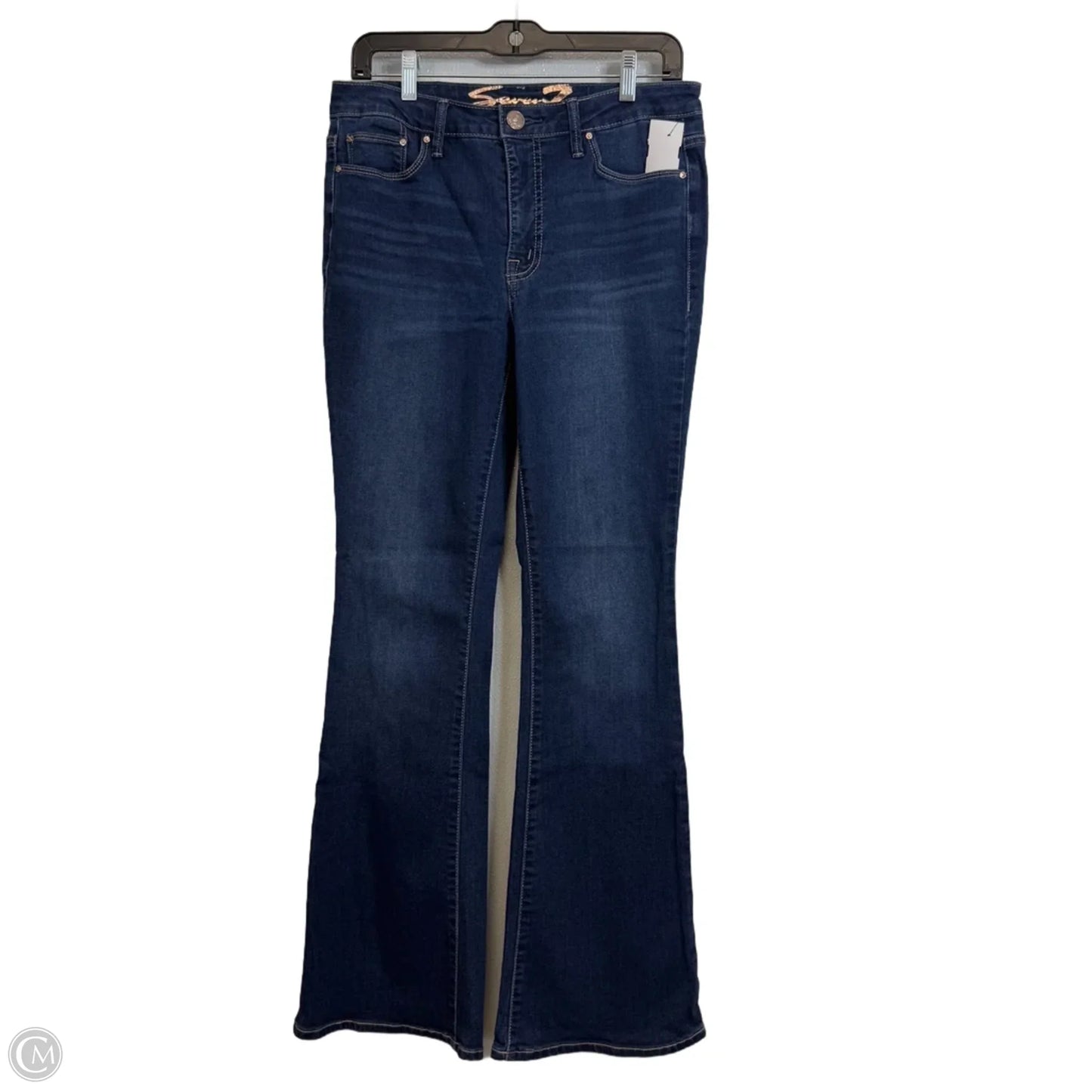 Jeans Flared By Seven 7 In Blue Denim, Size: 6