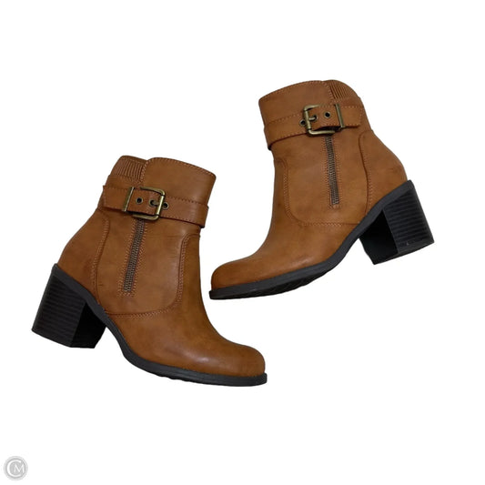 Boots Ankle Heels By White Mountain In Tan, Size: 5.5