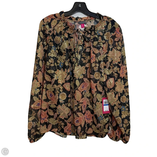 Top Long Sleeve By Vince Camuto In Gold, Size: Xl