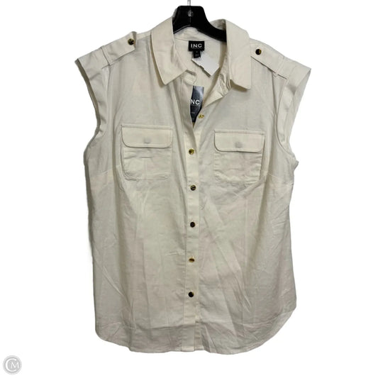 Top Sleeveless By Inc In Ivory, Size: 1x