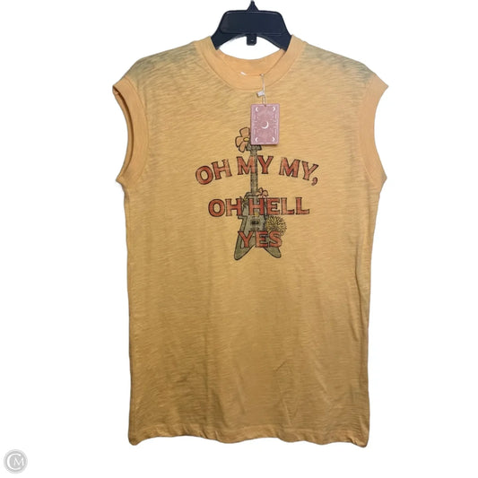 Top Sleeveless By Cmf In Yellow, Size: L
