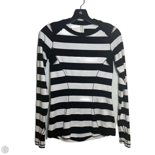 Athletic Top Long Sleeve Crewneck By Lululemon In Striped Pattern, Size: 4