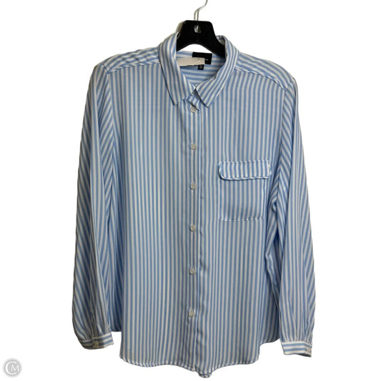 Top Long Sleeve By Who What Wear In Striped Pattern, Size: M