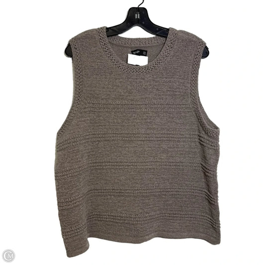 Top Sleeveless By Simply Vera In Tan, Size: Xxl