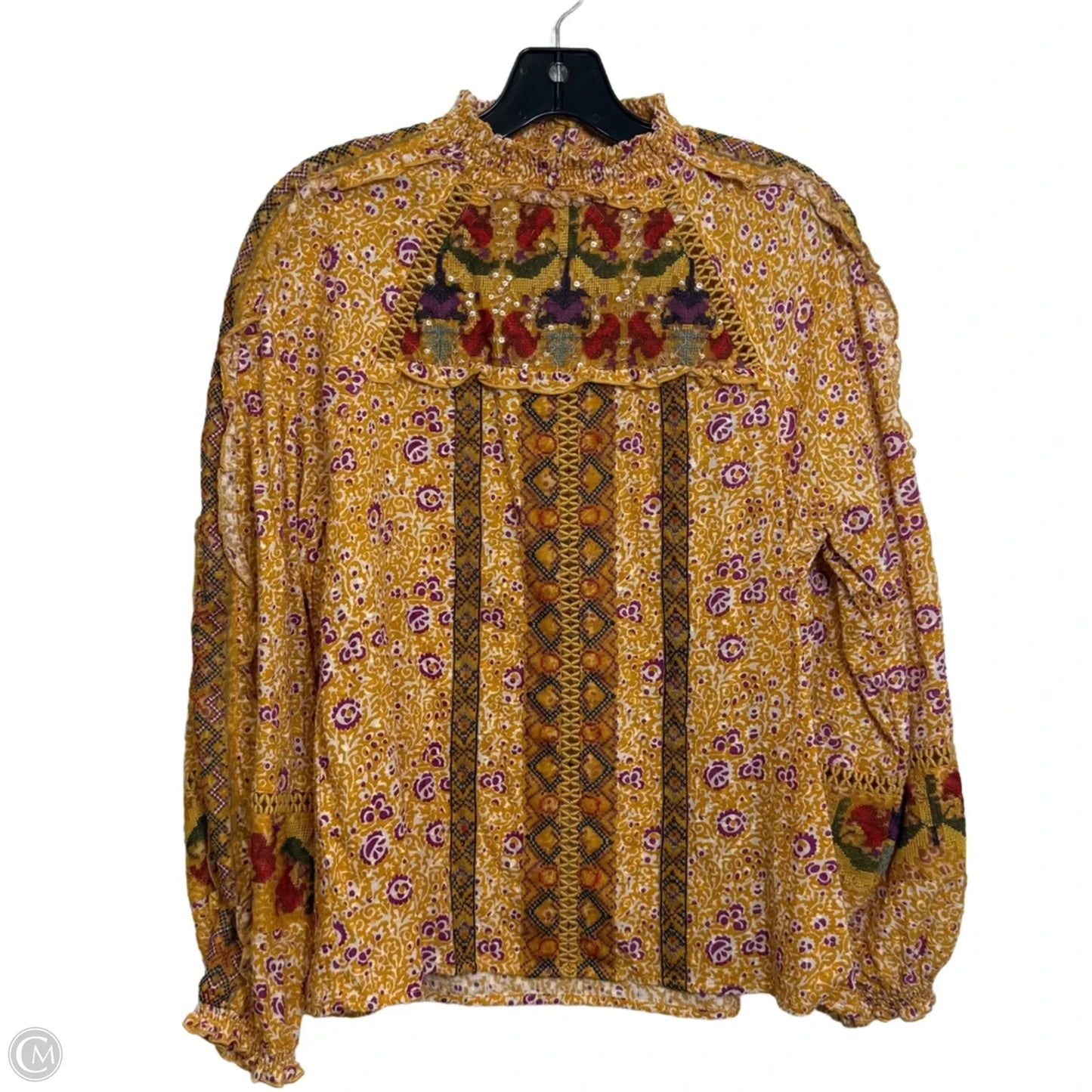 Top Long Sleeve By Maeve In Gold, Size: M