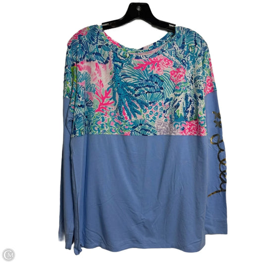 Top Long Sleeve Designer By Lilly Pulitzer In Blue, Size: M