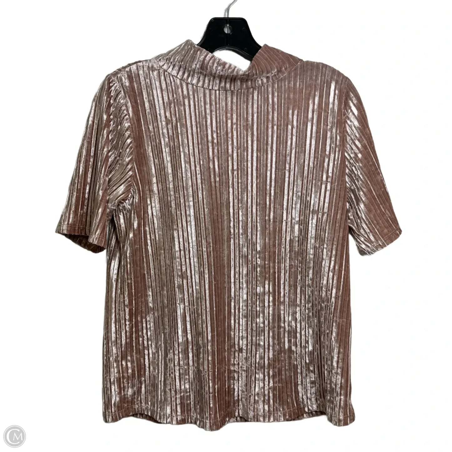 Top Short Sleeve By Loft In Taupe, Size: S