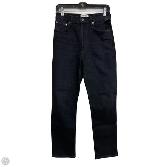 Jeans Straight By Agolde In Black Denim, Size: 2
