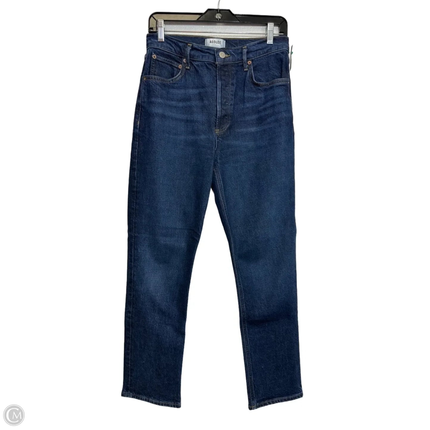 Jeans Straight By Agolde In Blue Denim, Size: 4