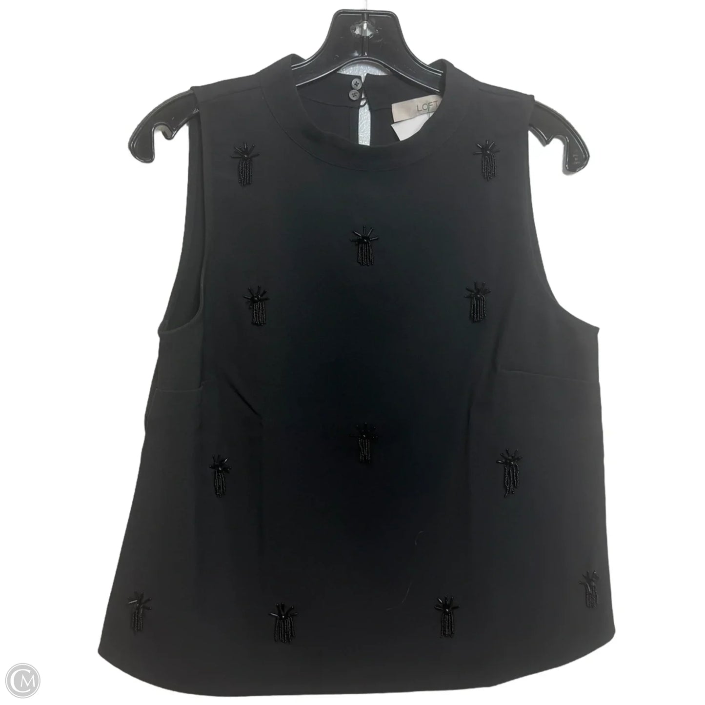 Top Sleeveless By Loft In Black, Size: S