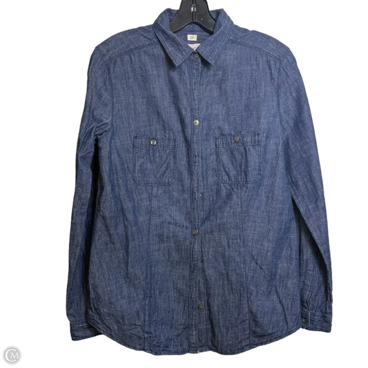 Top Long Sleeve By Loft In Blue Denim, Size: M