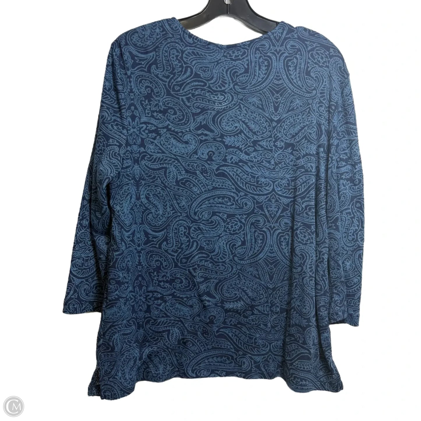 Top 3/4 Sleeve By Chicos In Blue, Size: L