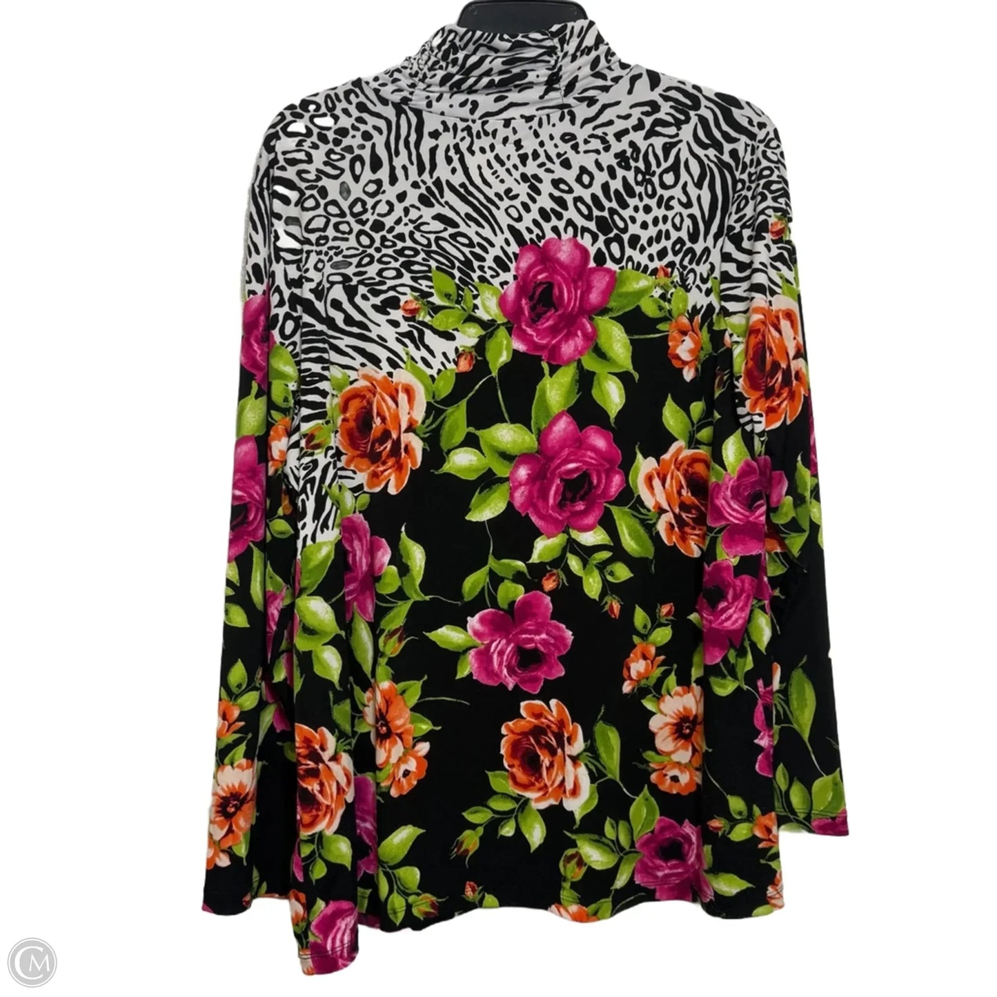 Top Long Sleeve By Susan Graver In Animal Print, Size: 1x
