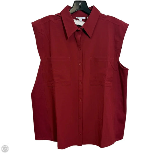 Top Sleeveless By Chicos In Maroon, Size: Xl