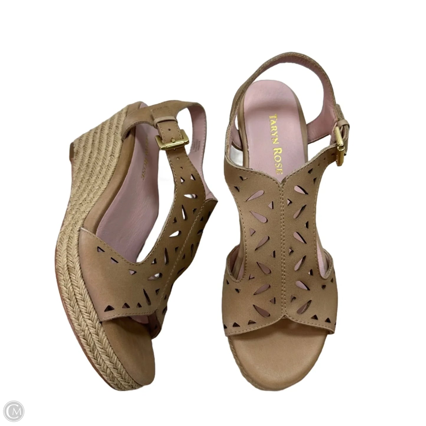 Sandals Heels Wedge By Taryn Rose In Tan, Size: 7.5