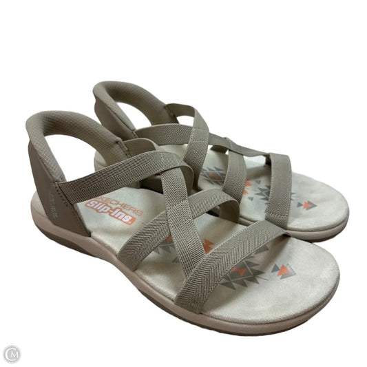 Slip ins Sandals Flats By Skechers In Beige, Size: 9