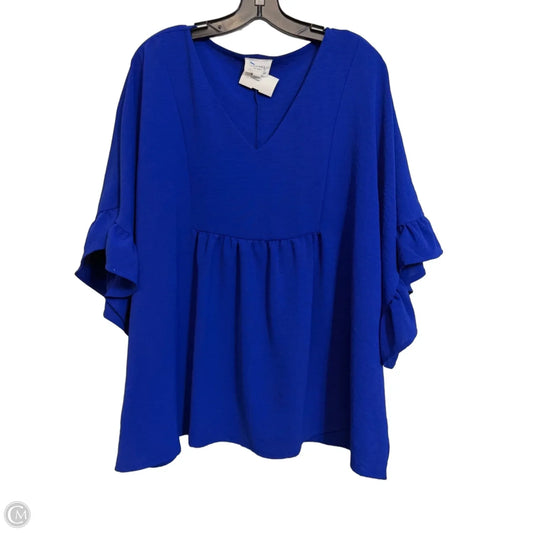 Top Short Sleeve By Andree By Unit In Blue, Size: Xl