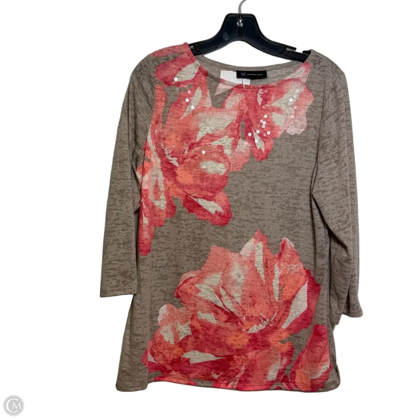 Top 3/4 Sleeve By Inc In Floral Print, Size: M