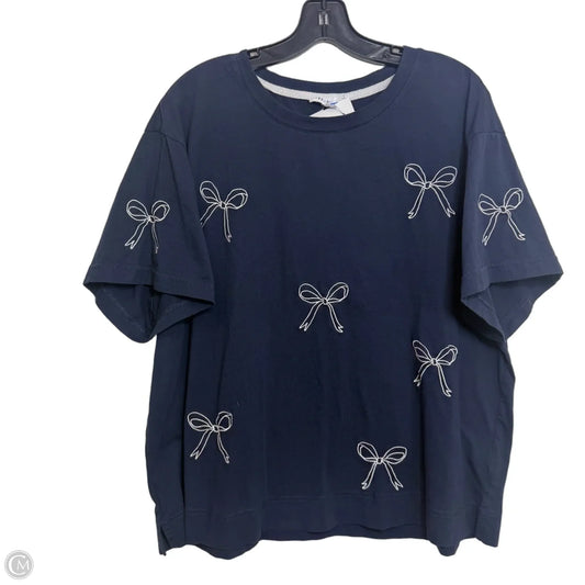 Top Short Sleeve Basic By Jane And Delancey In Navy, Size: 1x