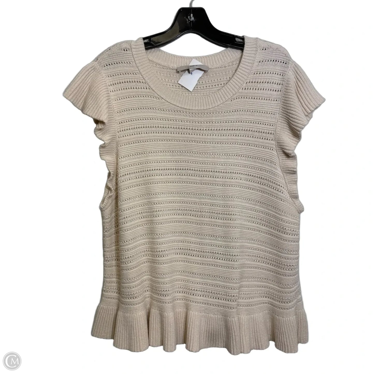 Sweater Short Sleeve By Loft In Beige, Size: Xl
