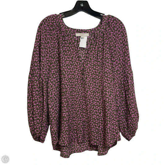 Top Long Sleeve By Loft In Pink, Size: L