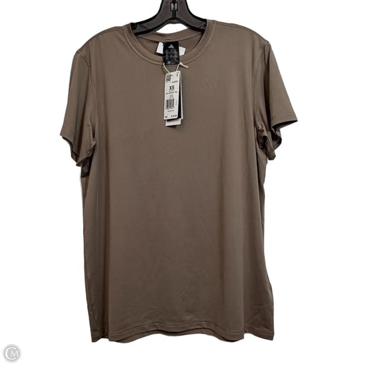Athletic Top Short Sleeve By Adidas In Brown, Size: Xs