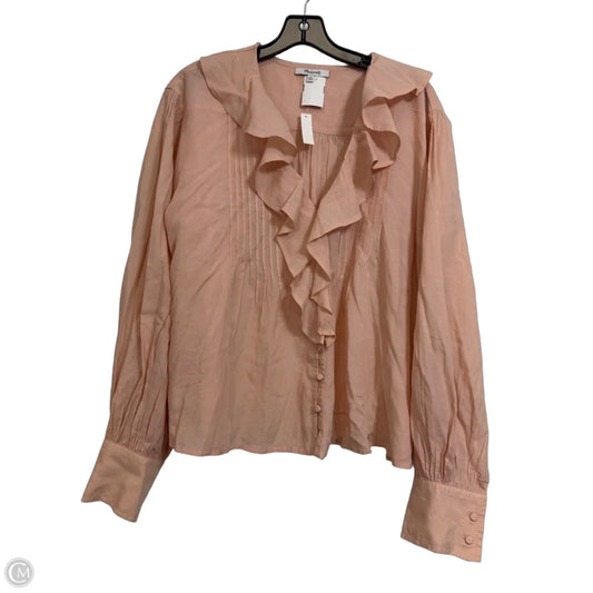 Top Long Sleeve By Madewell In Pink, Size: Xl